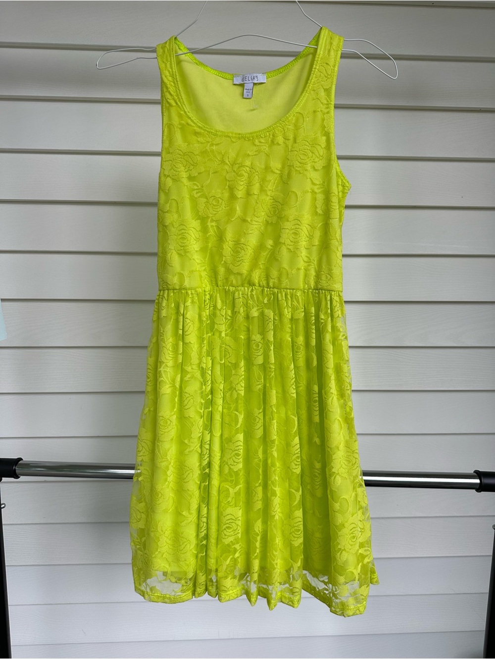 Neon Yellow Lace Delia's Dress NWOT